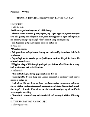 Giáo án Hoạt động trải nghiệm 7 - Tuần 3 - Năm học 2023-2024 - Hồ Sỹ Quế