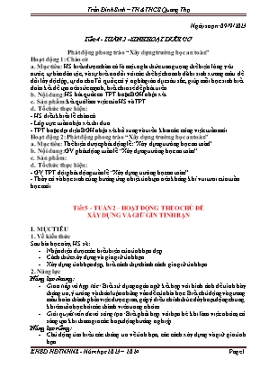 Giáo án Hoạt động trải nghiệm 8 - Tuần 2 - Năm học 2023-2024 - Trần Đình Sinh