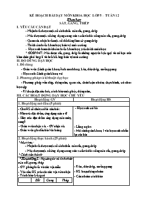 Giáo án Khoa học Lớp 5 - Tuần 12