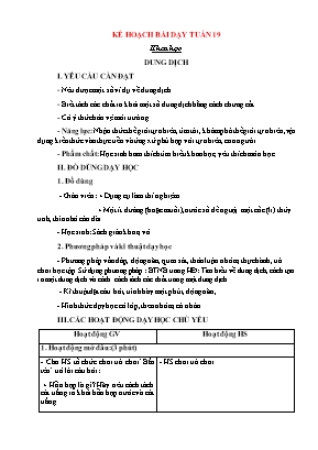 Giáo án Khoa học Lớp 5 - Tuần 19