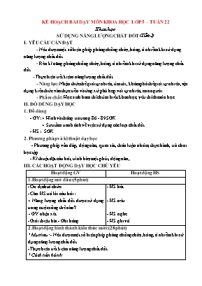 Giáo án Khoa học Lớp 5 - Tuần 22