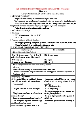 Giáo án Khoa học Lớp 5 - Tuần 26