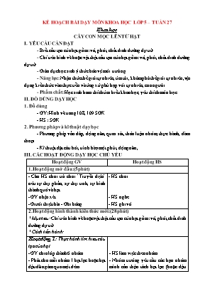 Giáo án Khoa học Lớp 5 - Tuần 27