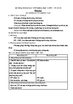 Giáo án Khoa học Lớp 5 - Tuần 28