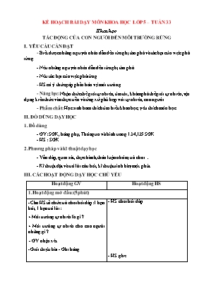 Giáo án Khoa học Lớp 5 - Tuần 33