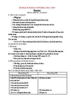 Giáo án Khoa học Lớp 5 - Tuần 6