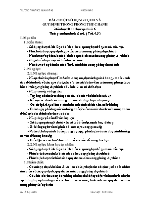 Giáo án Khoa học tự nhiên 6 - Tuần 4+5 - Năm học 2023-2024 - Lê Thị Hoàn