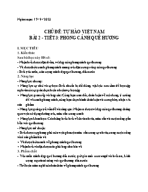 Giáo án Mĩ thuật 7 -Tuần 3 - Năm học 2023-2024 - Ngô Sỹ Liên