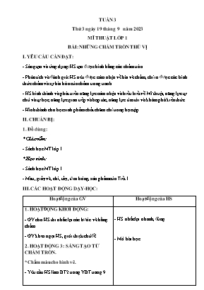 Giáo án Mĩ thuật + Đạo đức Tiểu học - Tuần 3 - Năm học 2023-2024 - Nguyễn Văn Cường