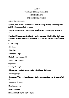 Giáo án Mĩ thuật + Đạo đức Tiểu học - Tuần 8 - Năm học 2023-2024 - Nguyễn Văn Cường