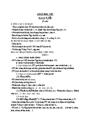 Giáo án môn Tiếng Việt Lớp 1 - Tuần 5 - Nguyễn Thị Thanh Mai