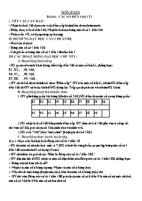 Giáo án môn Toán 1 - Tuần 22 - Nguyễn Thị Trang