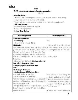 Giáo án môn Toán Lớp 1 - Tuần 4