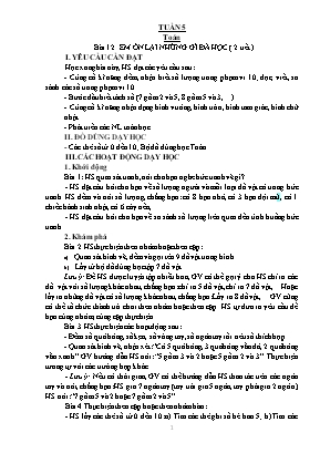 Giáo án môn Toán + Tiếng Việt Lớp 1 - Tuần 5 - Nguyễn Thị Trang
