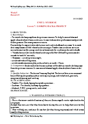 Giáo án Tiếng Anh 6 - Tuần 6 - Năm học 2023-2024 - Lê Khánh Ly