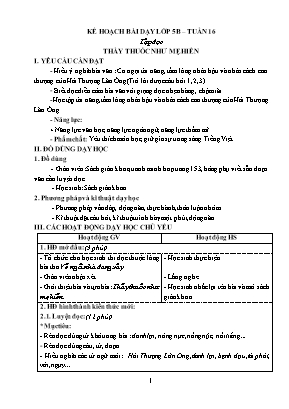 Giáo án Tiếng Việt + Toán Lớp 5 - Tuần 16