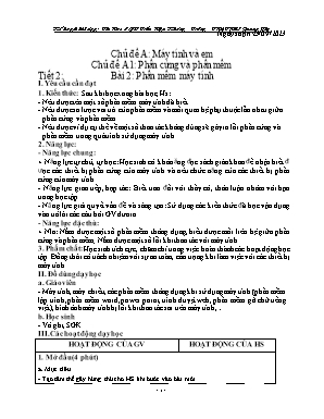 Giáo án Tin học 4 - Bài 2: Phần mềm máy tính (Tiết 2) - Năm học 2023-2024 - Trần Hậu Khương
