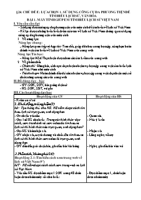 Giáo án Tin học Lớp 4 - Bài 1: Máy tính giúp em tìm hiểu lịch sử Việt Nam