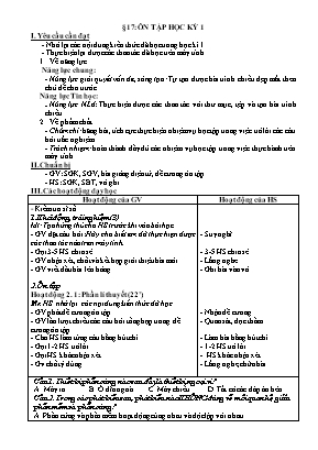Giáo án Tin học Lớp 4 - Bài 17: Ôn tập học kì 1