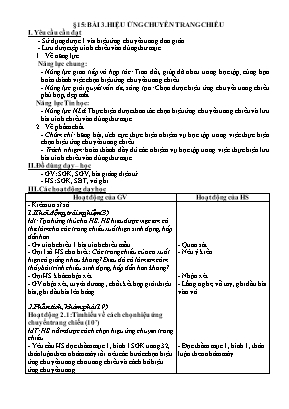 Giáo án Tin học Lớp 4 - Bài 3: Hiệu ứng chuyển trang chiếu