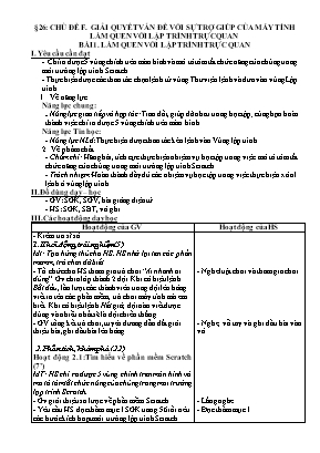Giáo án Tin học Lớp 4 (Cánh diều) - Bài 1: Làm quen với lập trình trực quan