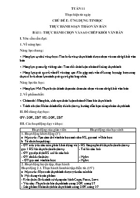 Giáo án Tin học Lớp 5 - Tuần 11