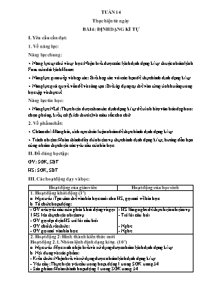 Giáo án Tin học Lớp 5 - Tuần 14