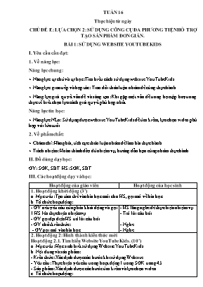 Giáo án Tin học Lớp 5 - Tuần 16
