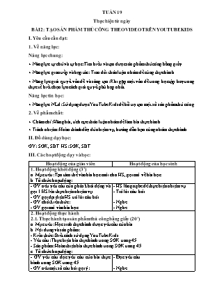 Giáo án Tin học Lớp 5 - Tuần 19