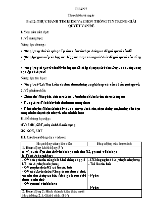 Giáo án Tin học Lớp 5 - Tuần 7