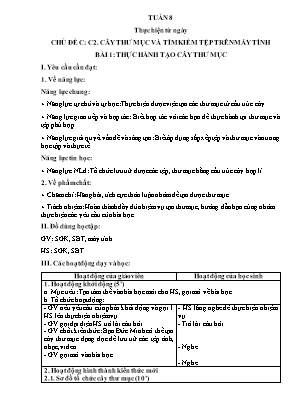 Giáo án Tin học Lớp 5 - Tuần 8