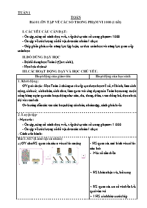 Giáo án Toán + Tiếng Việt Lớp 3 - Tuần 1 - Lê Thị Liễu