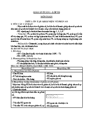 Giáo án Toán + Tiếng Việt Lớp 5 - Tuần 1