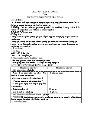 Giáo án Toán + Tiếng Việt Lớp 5 - Tuần 4