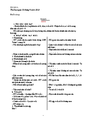 Giáo án Toán + Tiếng Việt + Tự nhiên và Xã hội Lớp 1 - Tuần 3 - Năm học 2023-2024 - Trần Thị Lan