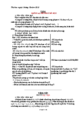 Giáo án Toán + Tiếng Việt + Tự nhiên và Xã hội Lớp 1 - Tuần 5 - Năm học 2023-2024 - Trần Thị Lan