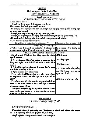 Giáo án Tự nhiên và Xã hội + Toán + Tiếng Việt 3 - Tuần 2 - Năm học 2023-2024 - Đường Thị Xuân Thu