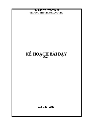 Kế hoạch bài dạy Âm nhạc Lớp 1 (Cánh diều) - Tuần 2 - Năm học 2023-2024 - Lê Quang Điện