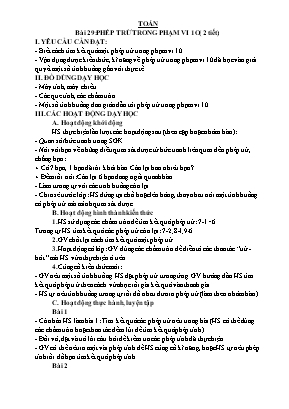 Kế hoạch bài dạy các môn học Lớp 1 - Tuần 13