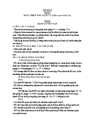 Kế hoạch bài dạy các môn học Lớp 1 - Tuần 27