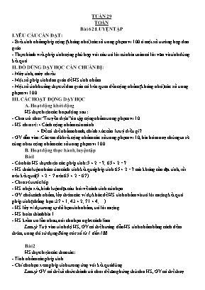 Kế hoạch bài dạy các môn học Lớp 1 - Tuần 29