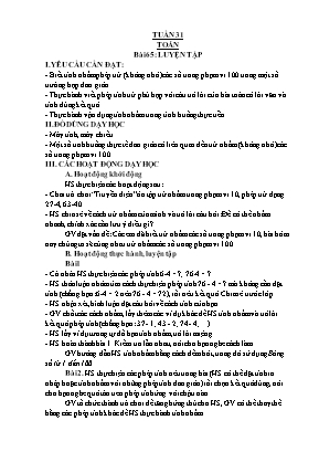 Kế hoạch bài dạy các môn học Lớp 1 - Tuần 31