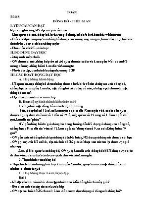 Kế hoạch bài dạy các môn học Lớp 1 - Tuần 32 - Nguyễn Thị Thanh Mai