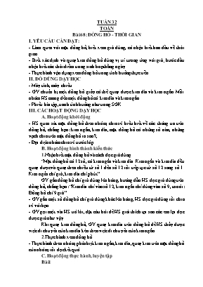 Kế hoạch bài dạy các môn học Lớp 1 - Tuần 32
