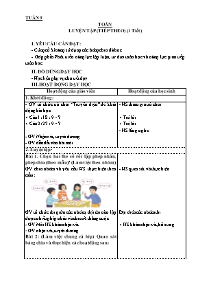 Kế hoạch bài dạy các môn học Lớp 3 - Tuần 9