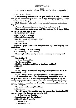 Kế hoạch bài dạy các môn học Lớp 4 - Tuần 5