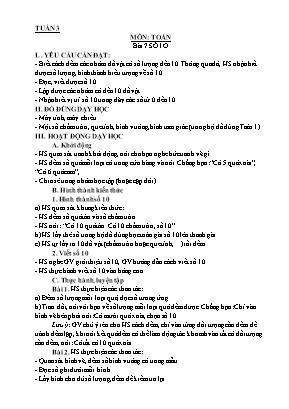 Kế hoạch bài dạy các môn Lớp 1 - Tuần 3