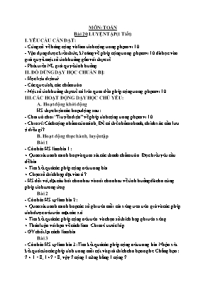 Kế hoạch bài dạy các môn Lớp 1 - Tuần 9 - Nguyễn Thị Trang