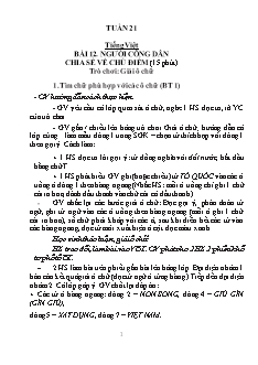 Kế hoạch bài dạy các môn Lớp 5 - Tuần 21