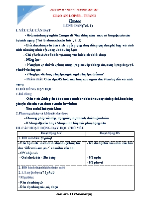 Kế hoạch bài dạy các môn Lớp 5 - Tuần 3 - Lê Thanh Nhượng